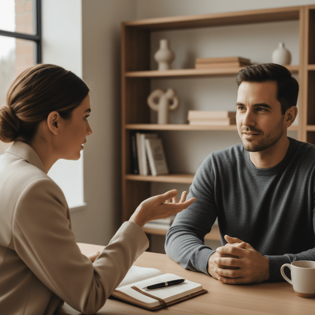 One-on-one coaching and leadership development session